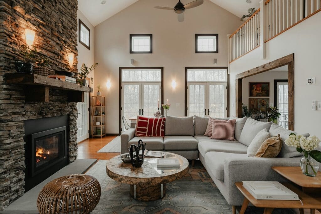 Cozy and inviting living room featuring warm lighting and modern decor—an ideal space for those exploring lease to own in Raleigh NC for a fresh start in homeownership.