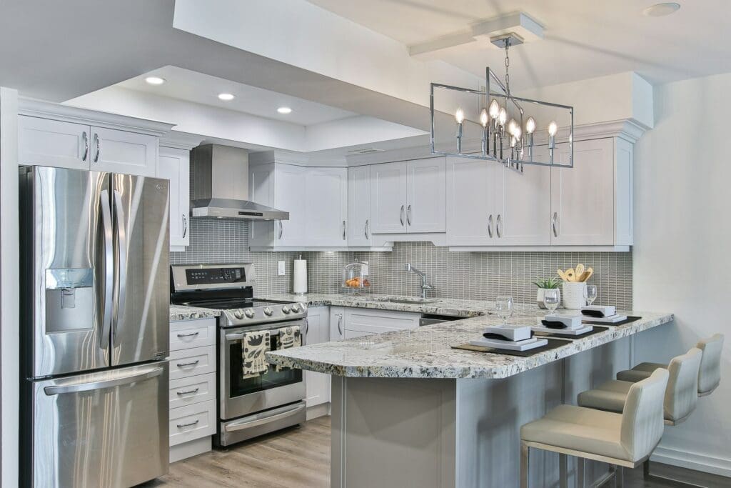 Beautifully staged kitchen and dining space with neutral tones and modern finishes, ideal for families exploring rent to own Raleigh as a flexible path to homeownership.