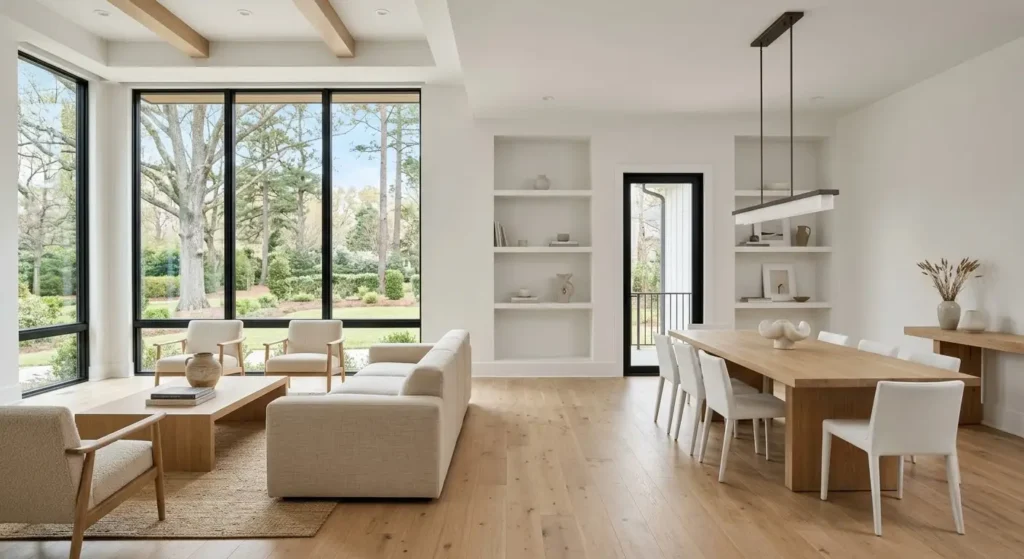 Spacious, neutral modern interior perfect for Raleigh homeownership