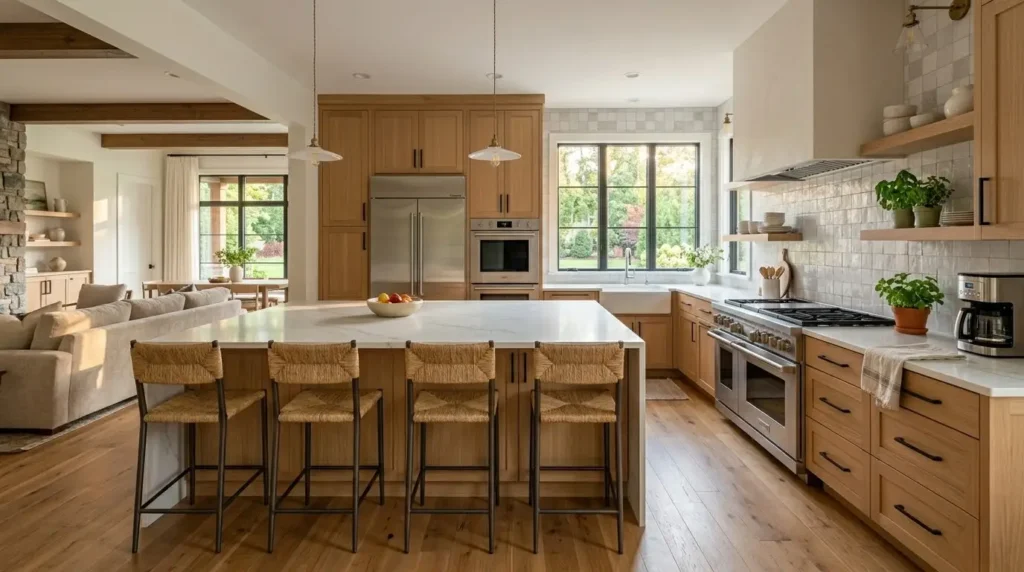 Elegant open kitchen in a lease to own home, symbolizing comfort and accessible homeownership in Raleigh
