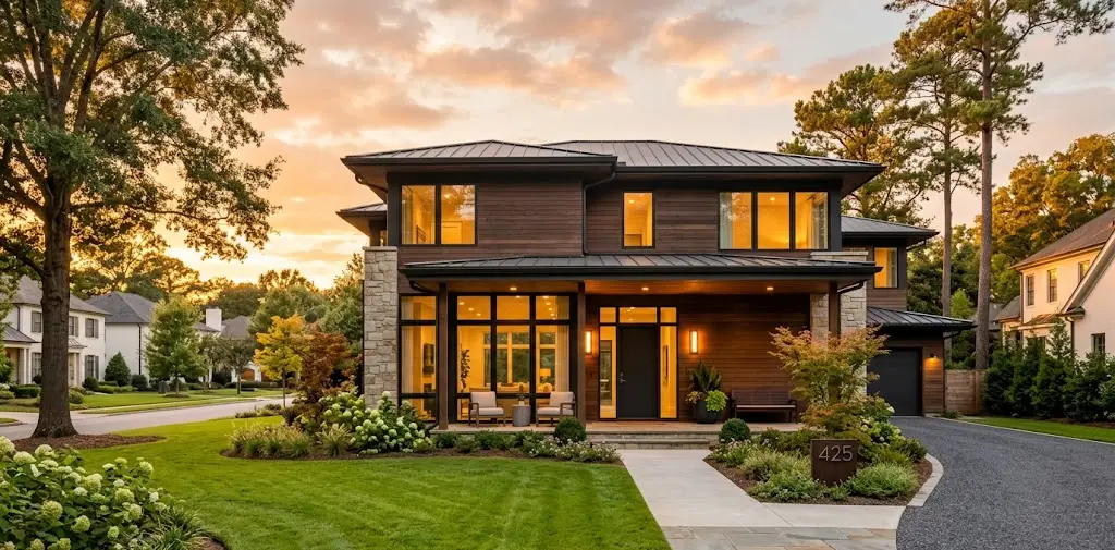 Modern front exterior of a lease to own home in North Carolina, representing clarity and the path to stable homeownership