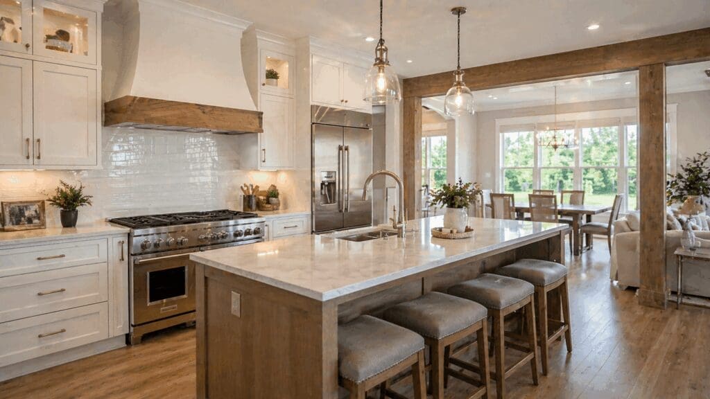 Bright modern kitchen interior in a lease to own home, symbolizing thoughtful planning and long-term family stability