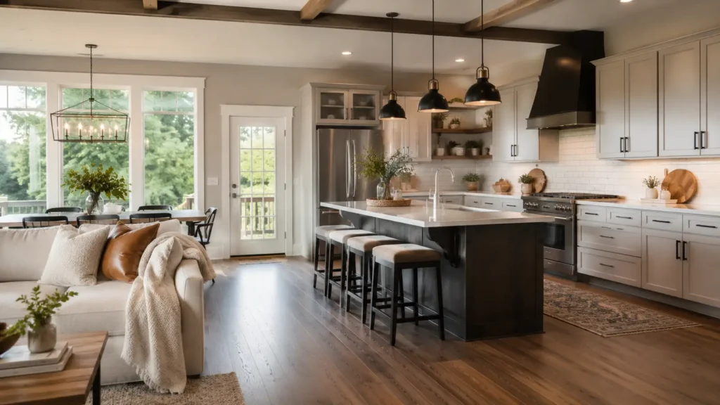 Bright and cozy kitchen interior in Tonya’s lease to own home, symbolizing peace, stability, and a fresh start