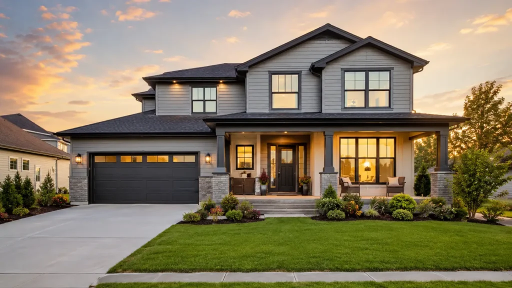 Modern front exterior of a lease to own home in North Carolina, representing fair market value and smart housing decisions